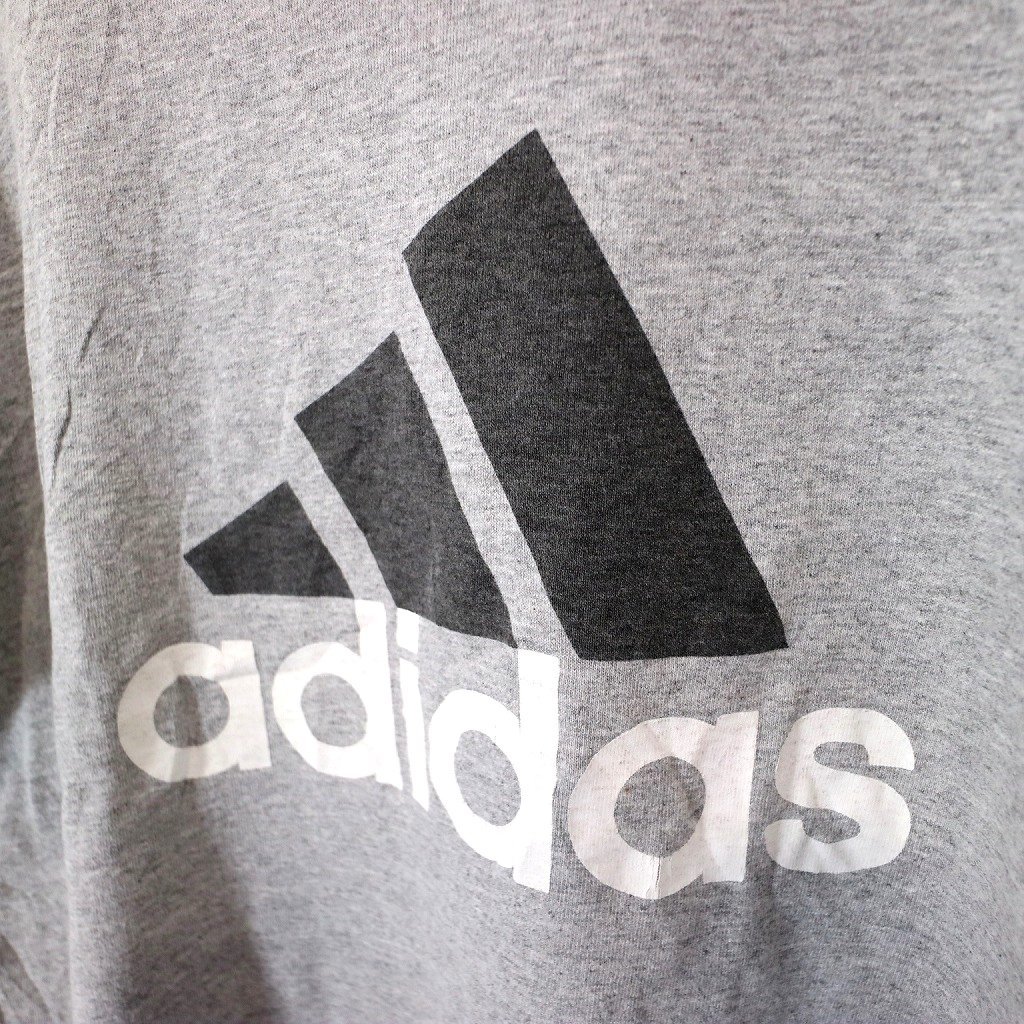 adidas Adidas Logo принт футболка с длинным рукавом серый ( мужской M) O1331 б/у б/у одежда 