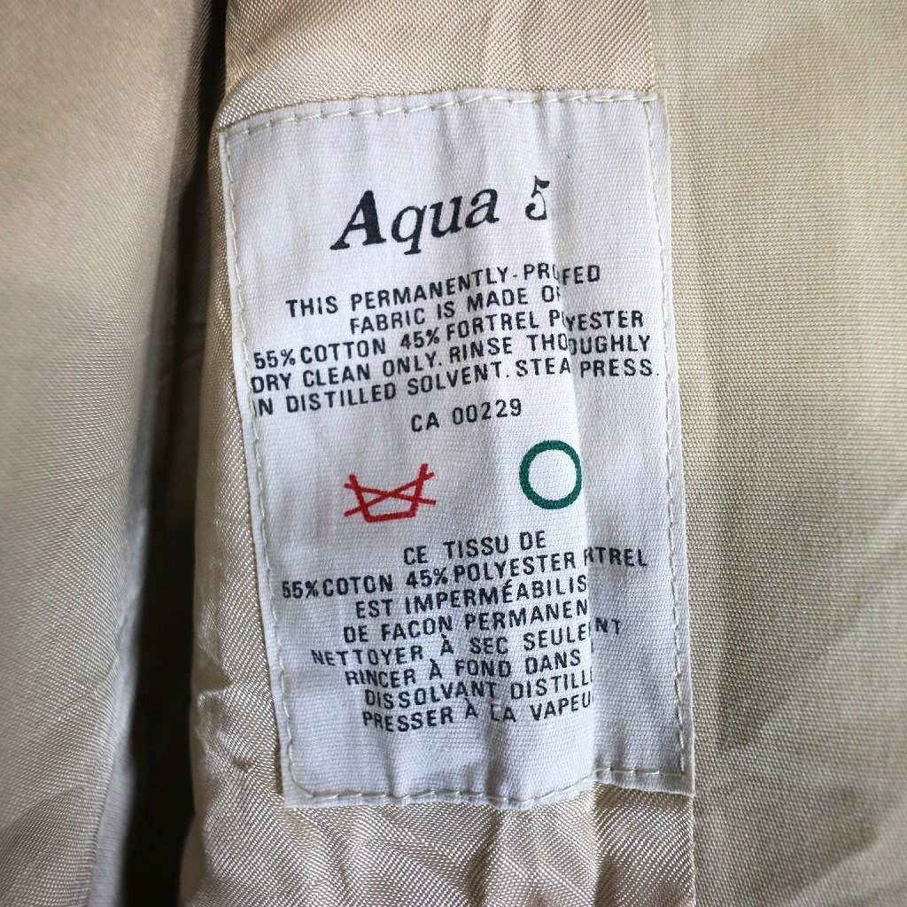 80年代 イングランド製 Aquascutum アクアスキュータム コート ヨーロッパ古着 ベージュ (メンズ XL相当) O1347 中古 古着_画像8
