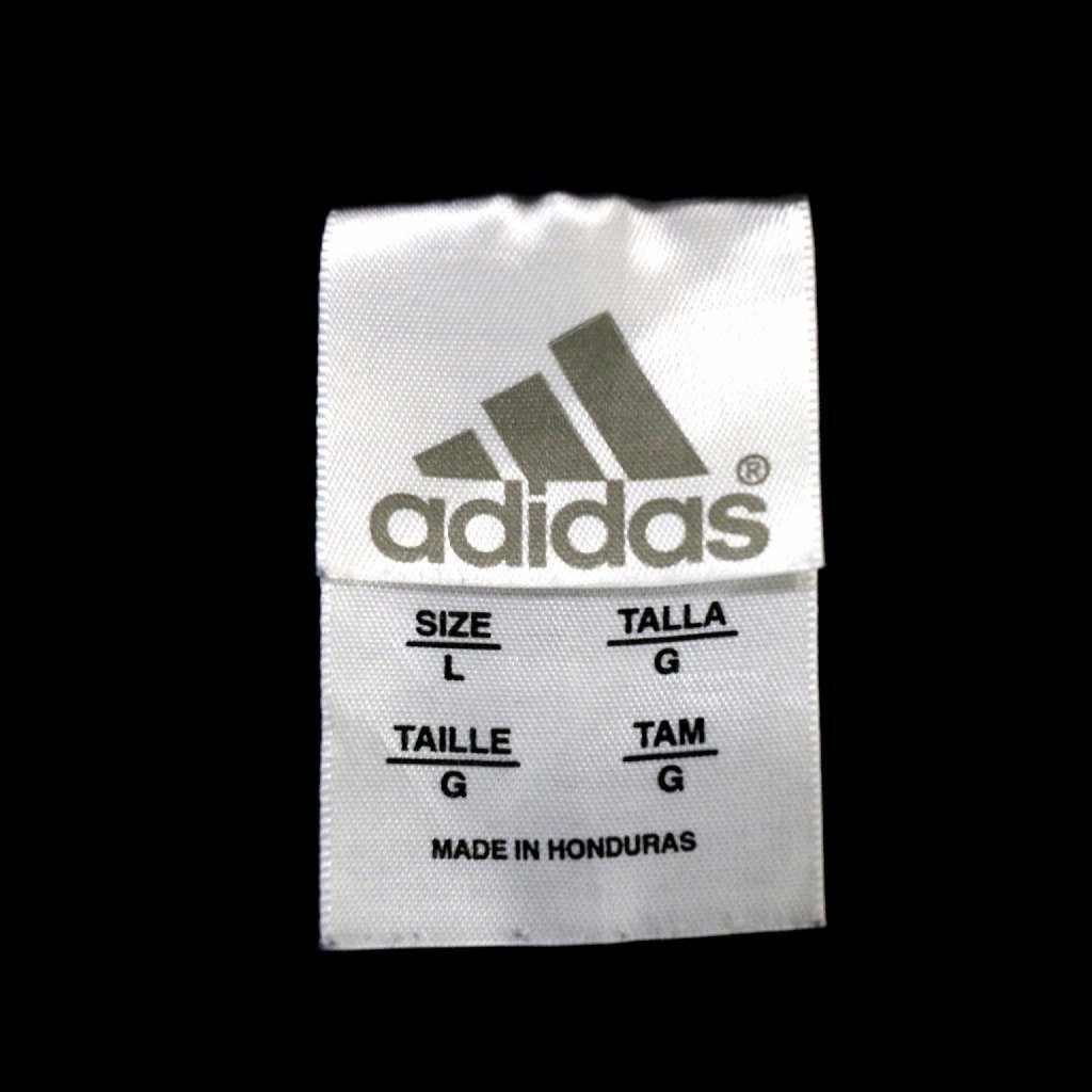 adidas アディダス スリーストライブ 長袖Ｔシャツ 刺繍 Y2K ブラック (メンズ L) O1523 中古 古着_画像8