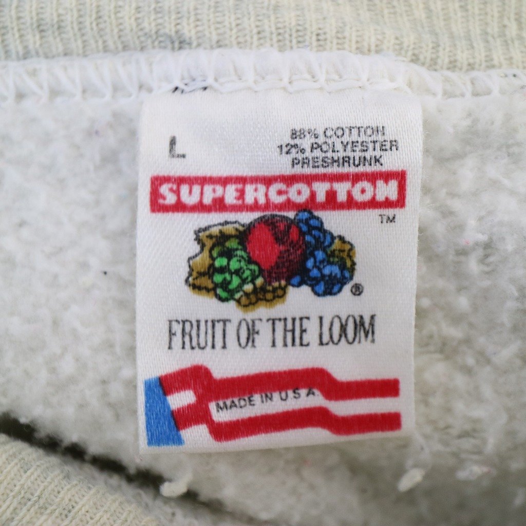 90年代 USA製 FRUIT OF THE LOOM フルーツオブザルーム ネブラスカ大学 コーンハスカーズ スウェット ホワイト (メンズ L) O1613 中古 古着_画像10