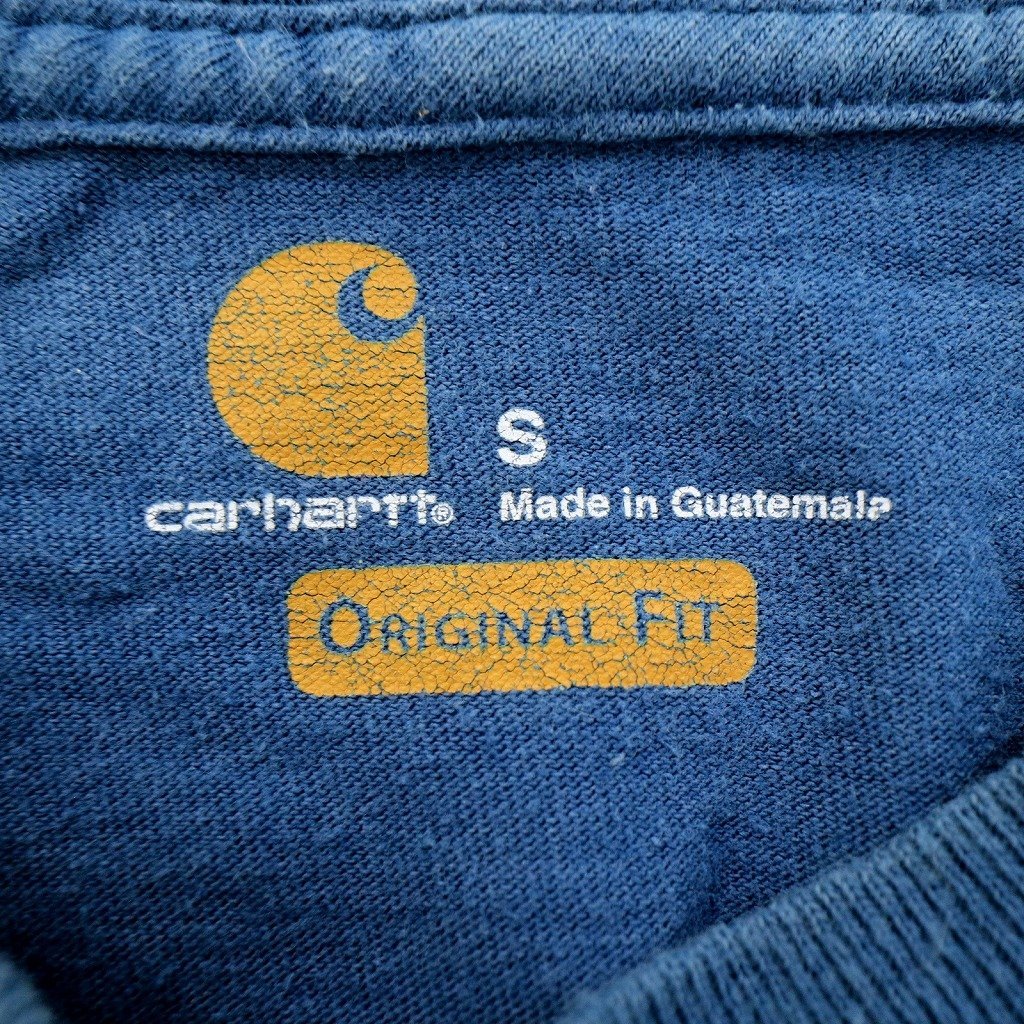 Carhartt カーハート ワンポイントロゴ 半袖Ｔシャツ ハワイアンブルー (メンズ S) O1805 中古 古着_画像9