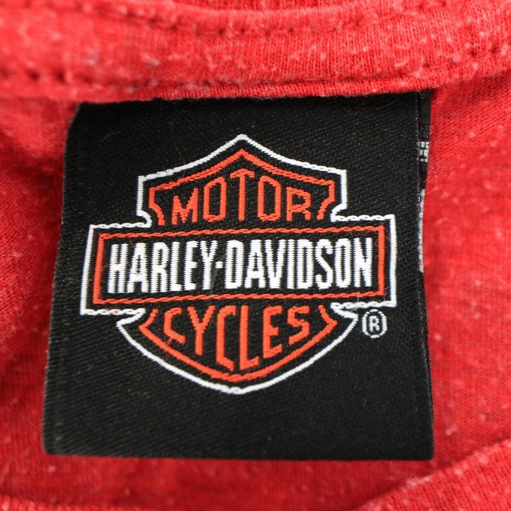HARLEY DAVIDSON ハーレーダビッドソン ロゴプリント半袖Ｔシャツ 大きいサイズ 丸首 レッド (メンズ XXL) O2006 中古 古着_画像8