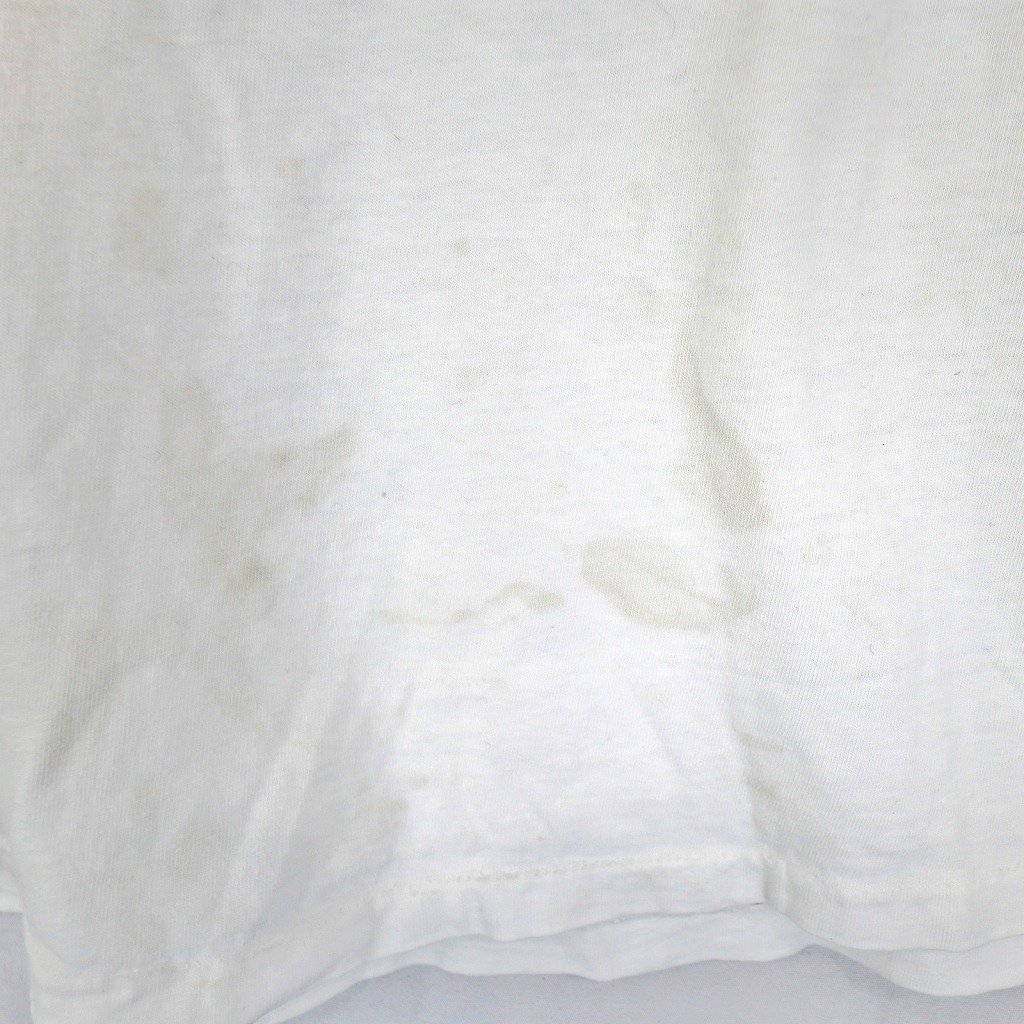 90年代 USA製 Hanes ヘインズ アディダスプリント 半袖Ｔシャツ シングルステッチ ホワイト (メンズ L) O2062 中古 古着_画像7