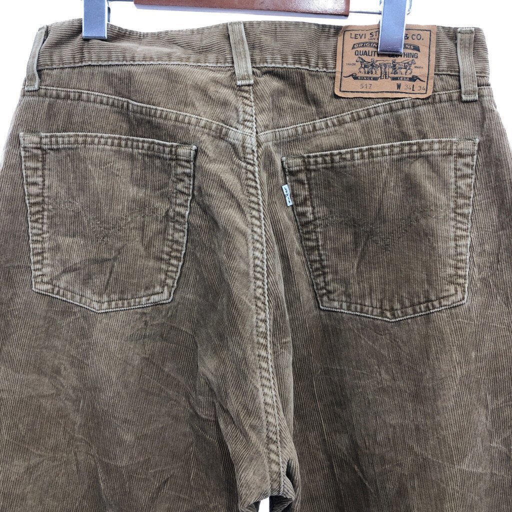 90年代 Levi's リーバイス 517 コーデュロイパンツ ボタンフライ ブラウン (メンズ W34 L34) 中古 古着 Q0542_画像5