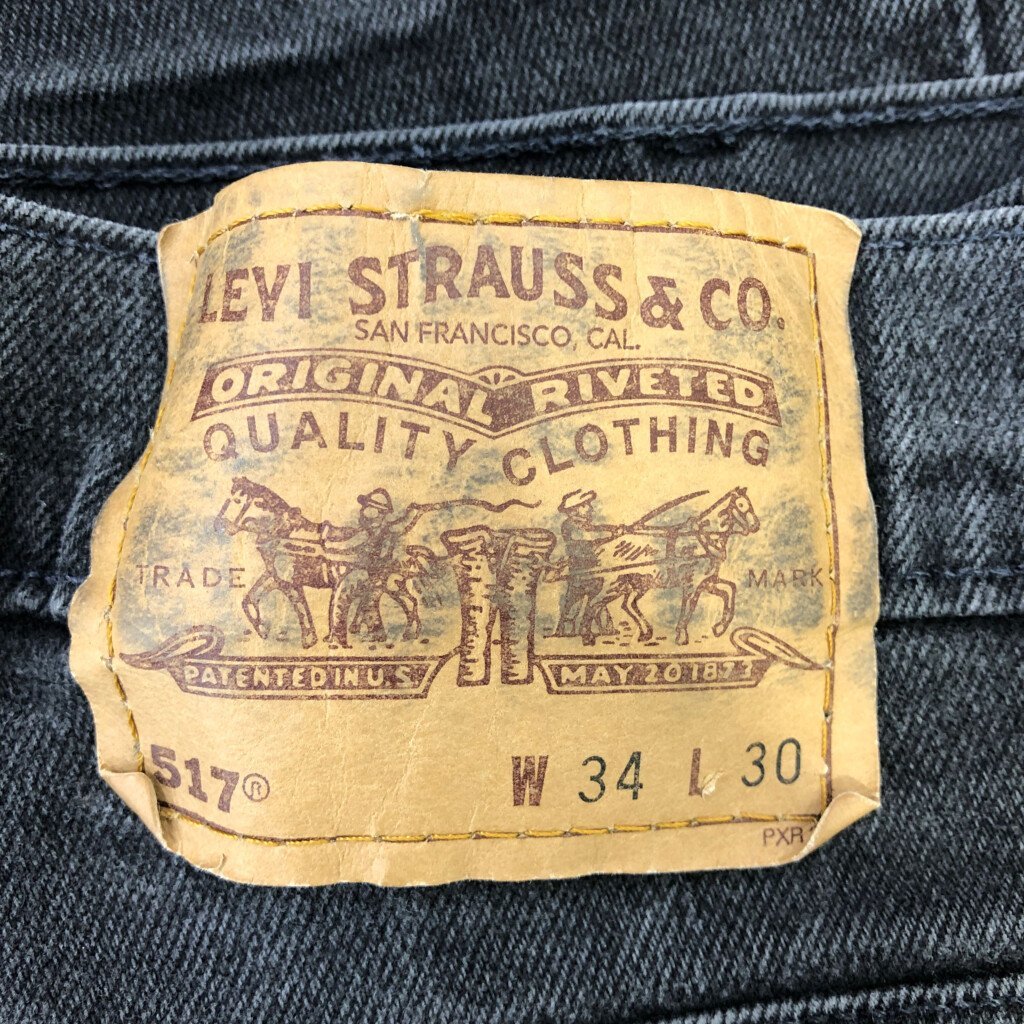 90年代 USA製 Levi's リーバイス 40517-3660 デニムパンツ ブラック (メンズ W34 L30) 中古 古着 Q0884_画像6