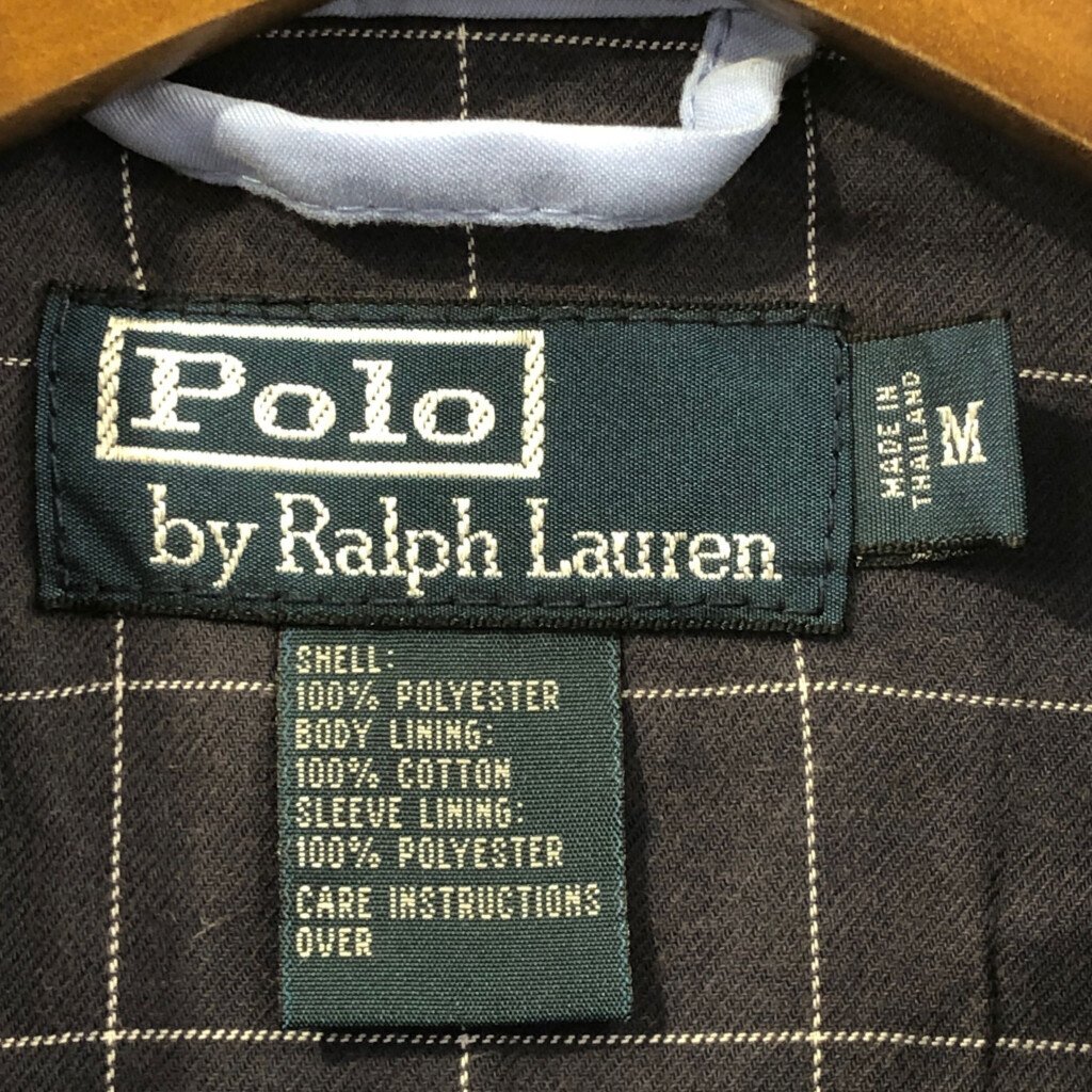 【B品】 Polo by Ralph Lauren ポロ ラルフローレン スムースポリ スウィングトップ ジャケット ライトブルー (メンズ M) 中古 古着 Q1060_画像6