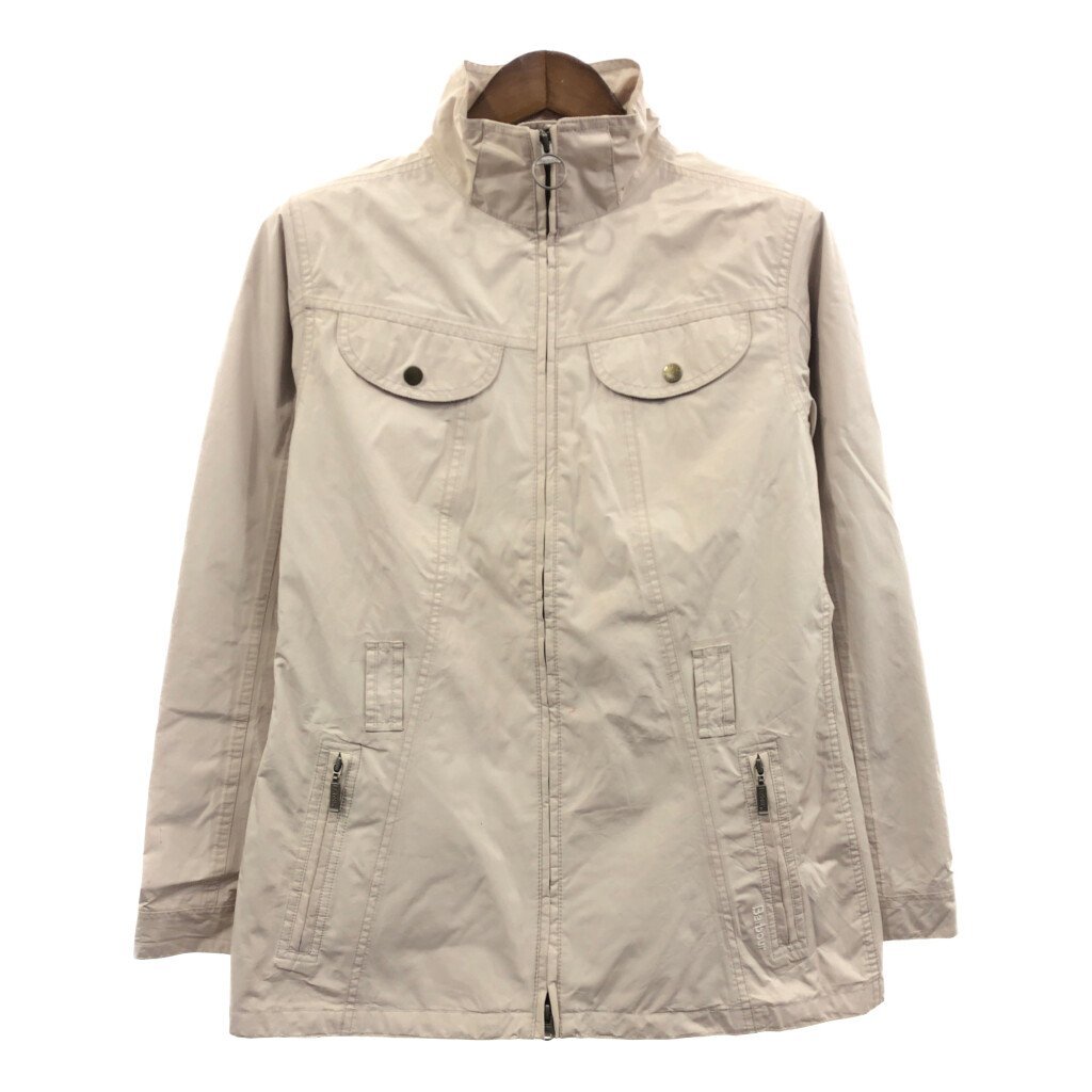 【B品】 Barbour バブアー ダブルジップ ウォータープルーフ ファブリック ジャケット 防水 ベージュ (レディース 8) 中古 古着 Q1048_画像1