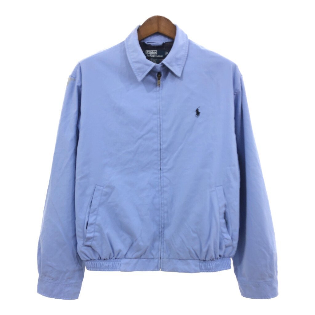 【B品】 Polo by Ralph Lauren ポロ ラルフローレン スムースポリ スウィングトップ ジャケット ライトブルー (メンズ M) 中古 古着 Q1060_画像1