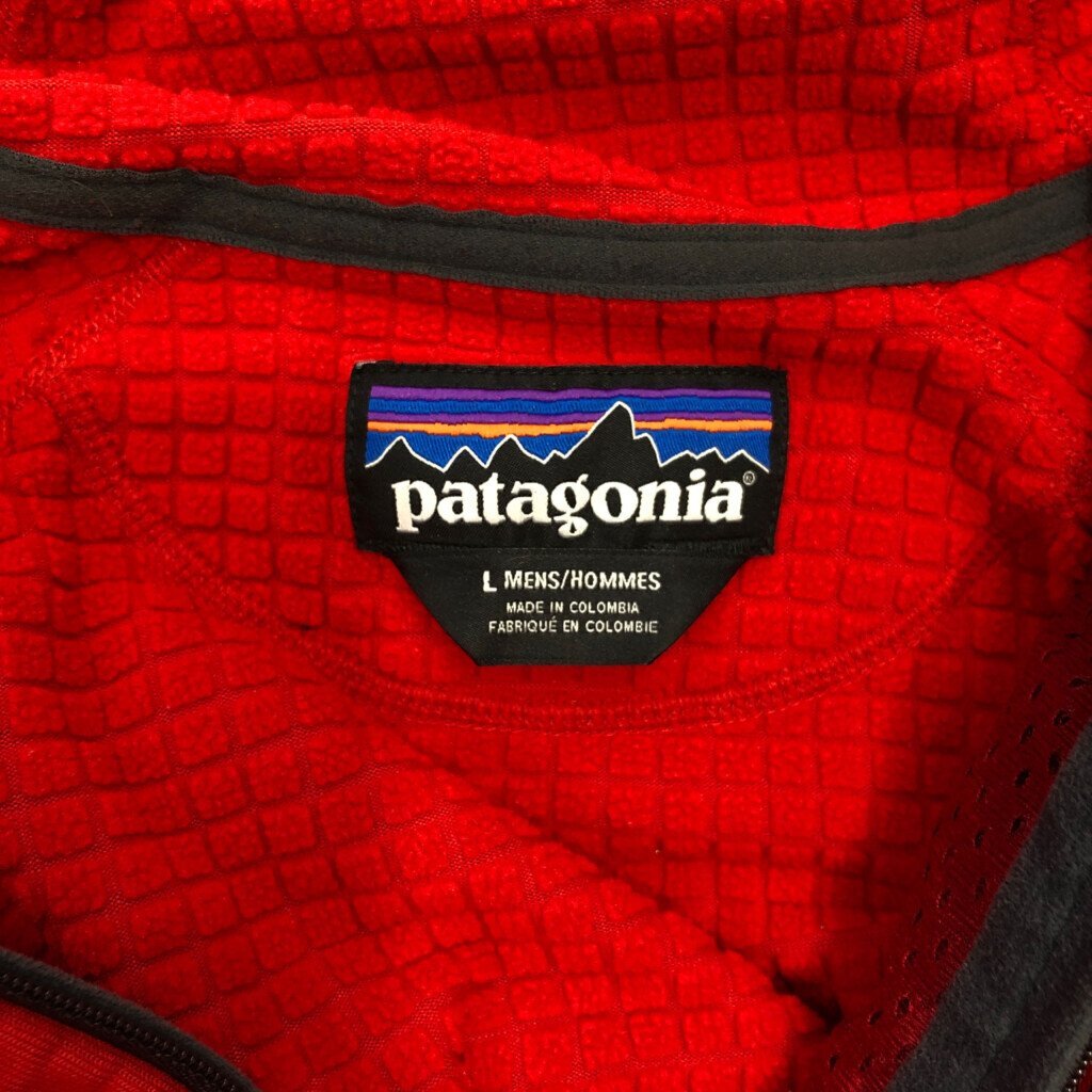 patagonia パタゴニア R1 フーディー POLARTEC ポーラテック フリースジャケット アウトドア キャンプ レッド (メンズ L) 中古 古着 P7756_画像6