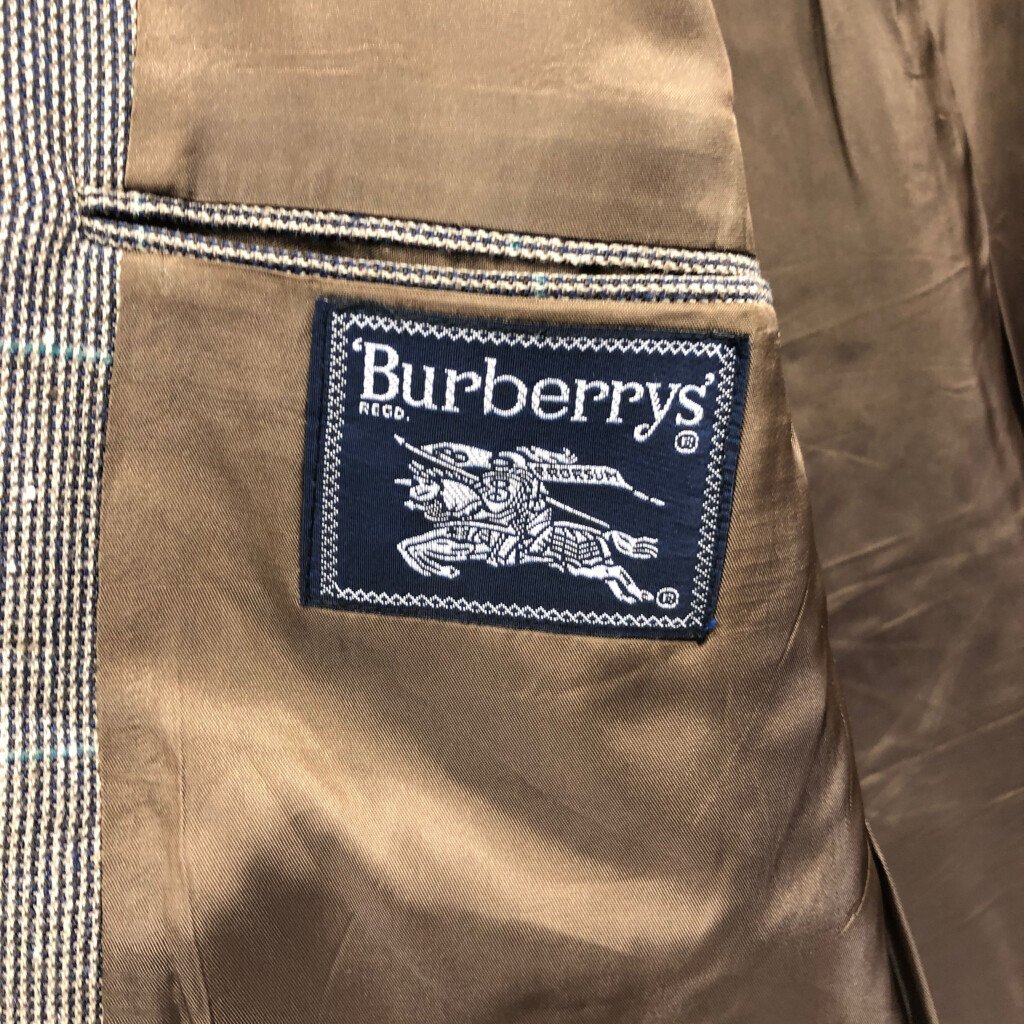 80年代 Burberrys バーバリーズ ウール テーラード ジャケット チェック マルチカラー (メンズ L相当) 中古 古着 Q1399_画像4