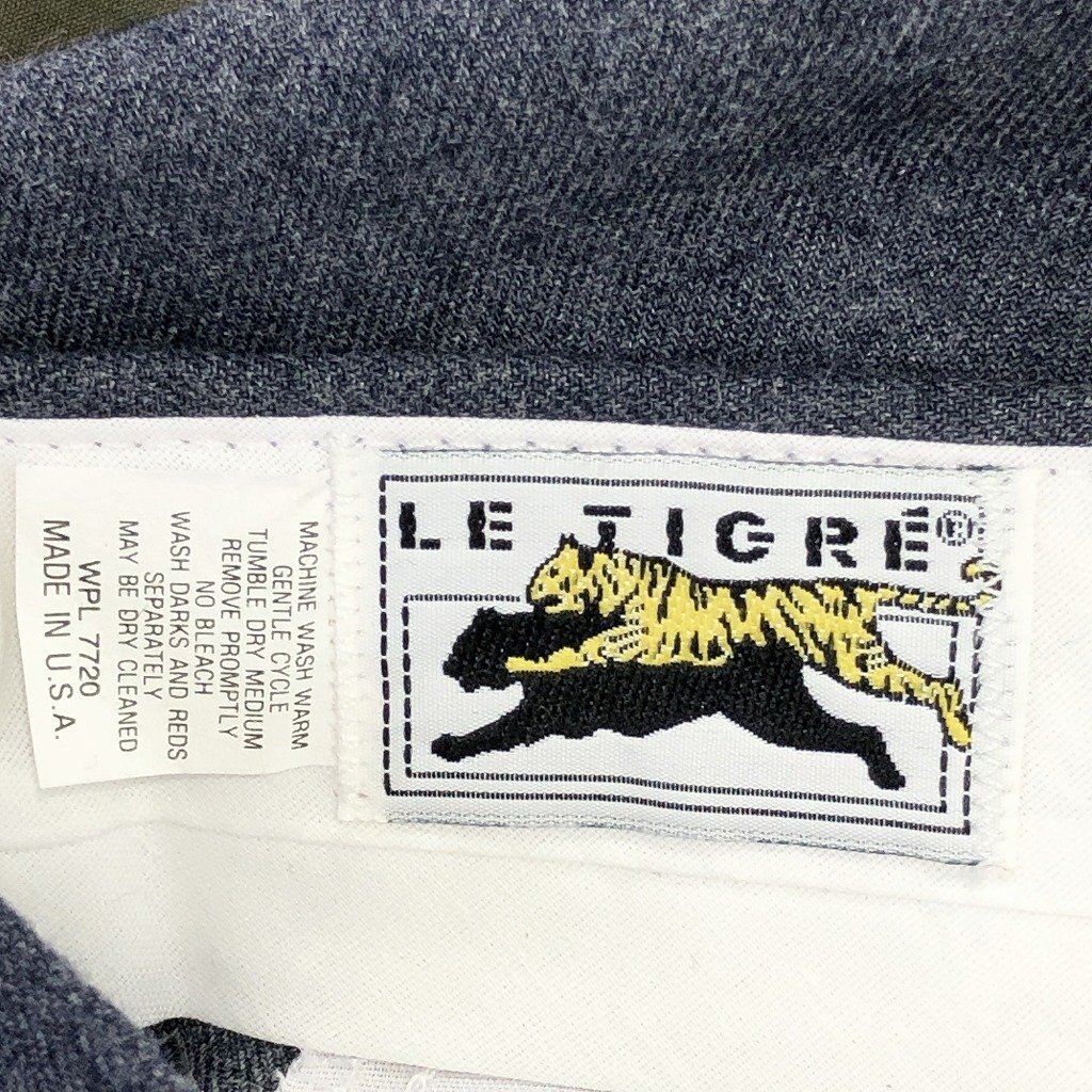 SALE/// デッドストック 新品タグ付き 90年代 USA製 LE TIGRE スラックス パンツ 2タック グレー (メンズ Ｗ30) P0239_画像7