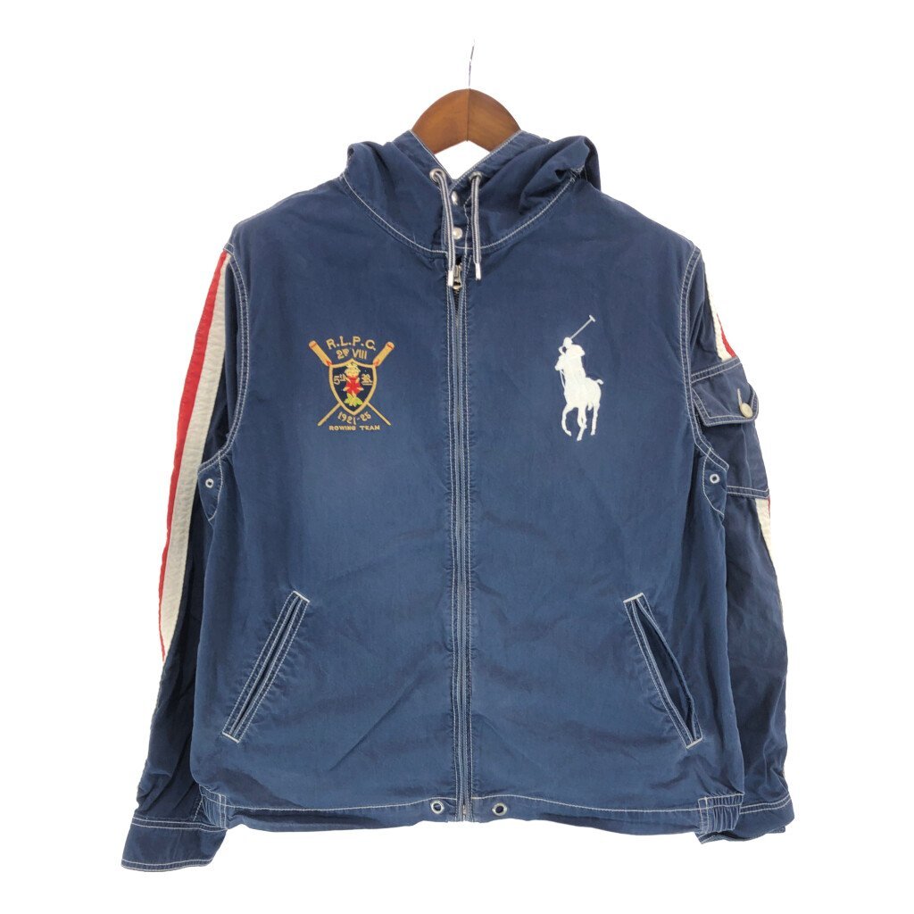 SALE///// 90年代~ Polo by Ralph Lauren ポロ ラルフローレン ジップアップフーディー パーカー TALONジップ (メンズ L/G) P4800_画像1