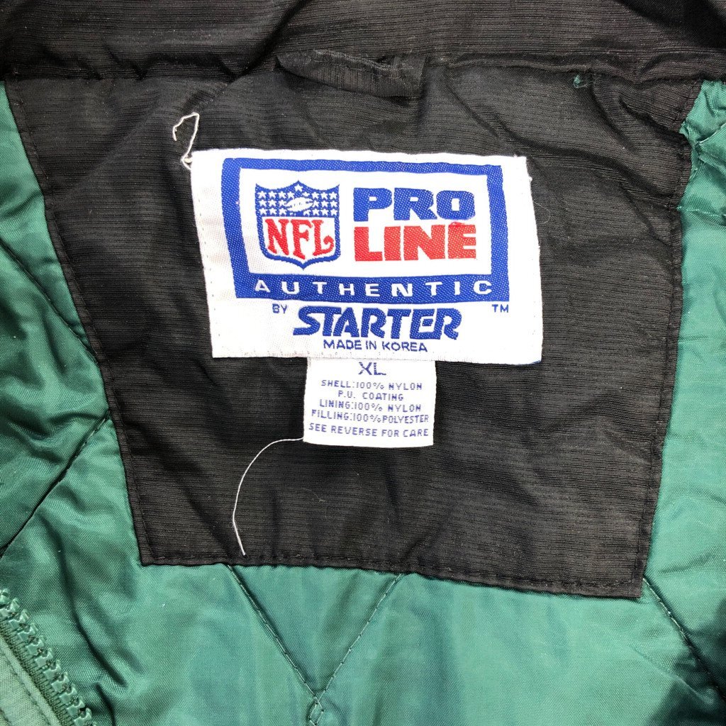 90年代 STARTER スターター NFL グリーンベイ・パッカーズ 中綿ナイロン ジャケット プロチーム グリーン (メンズ XL) 中古 古着 P9309_画像6