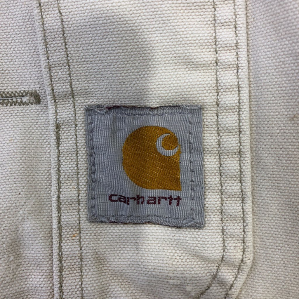 Carhartt カーハート ダックオーバーオール ダブルニー ワーク ベージュ (メンズ XL相当) 中古 古着 Q0880_画像10