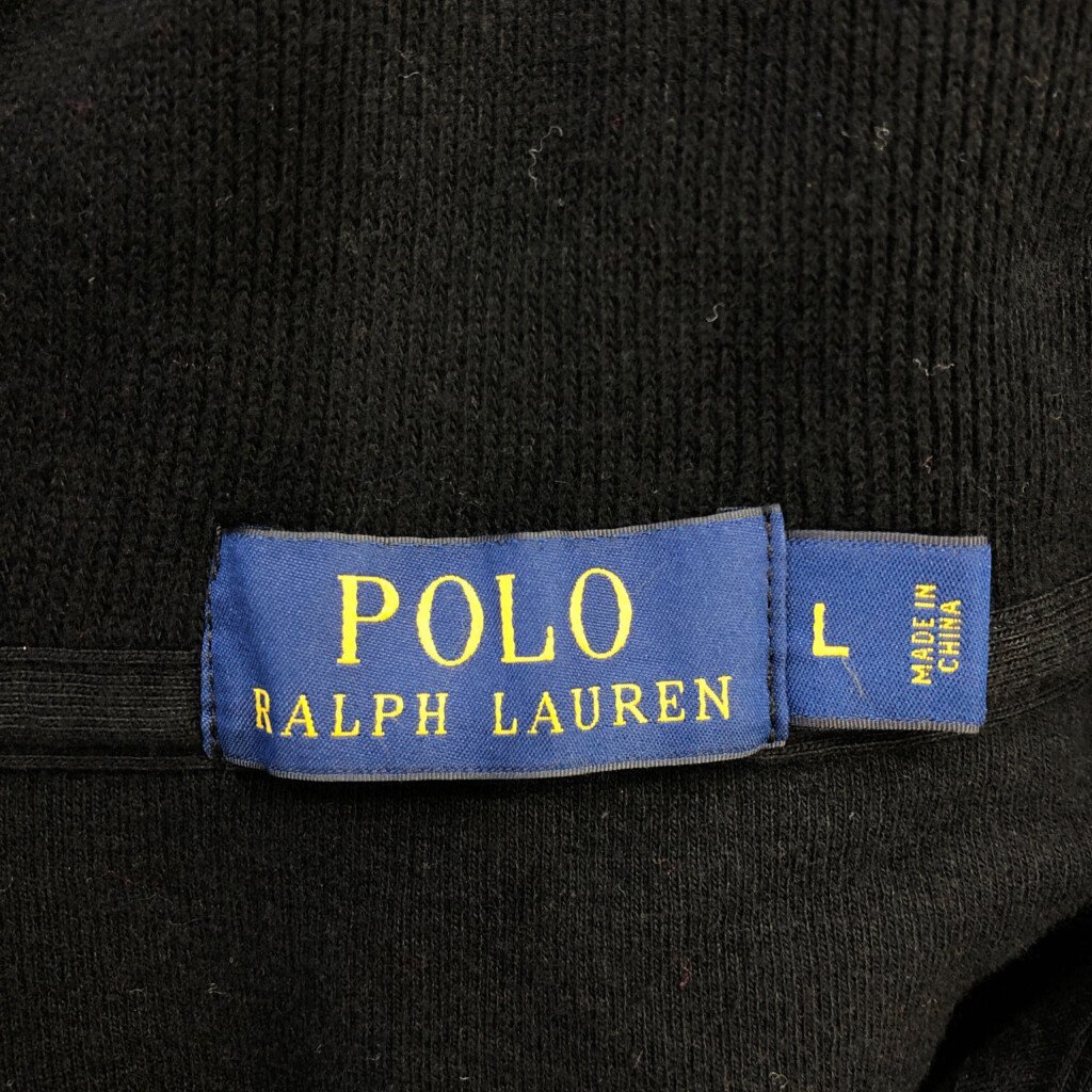 Polo by Ralph Lauren ポロ ラルフローレン ハーフジップ セーター ブラック (メンズ L) 中古 古着 Q1144_画像7