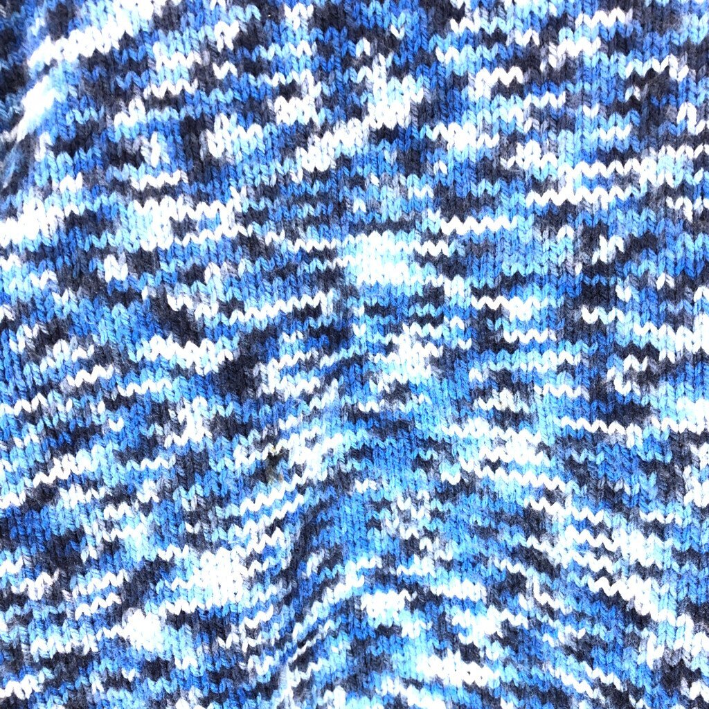 UNKNOWN クルーネック セーター マーブル模様 ブルー (メンズ Lサイズ相当) P3260 1円スタート_画像5