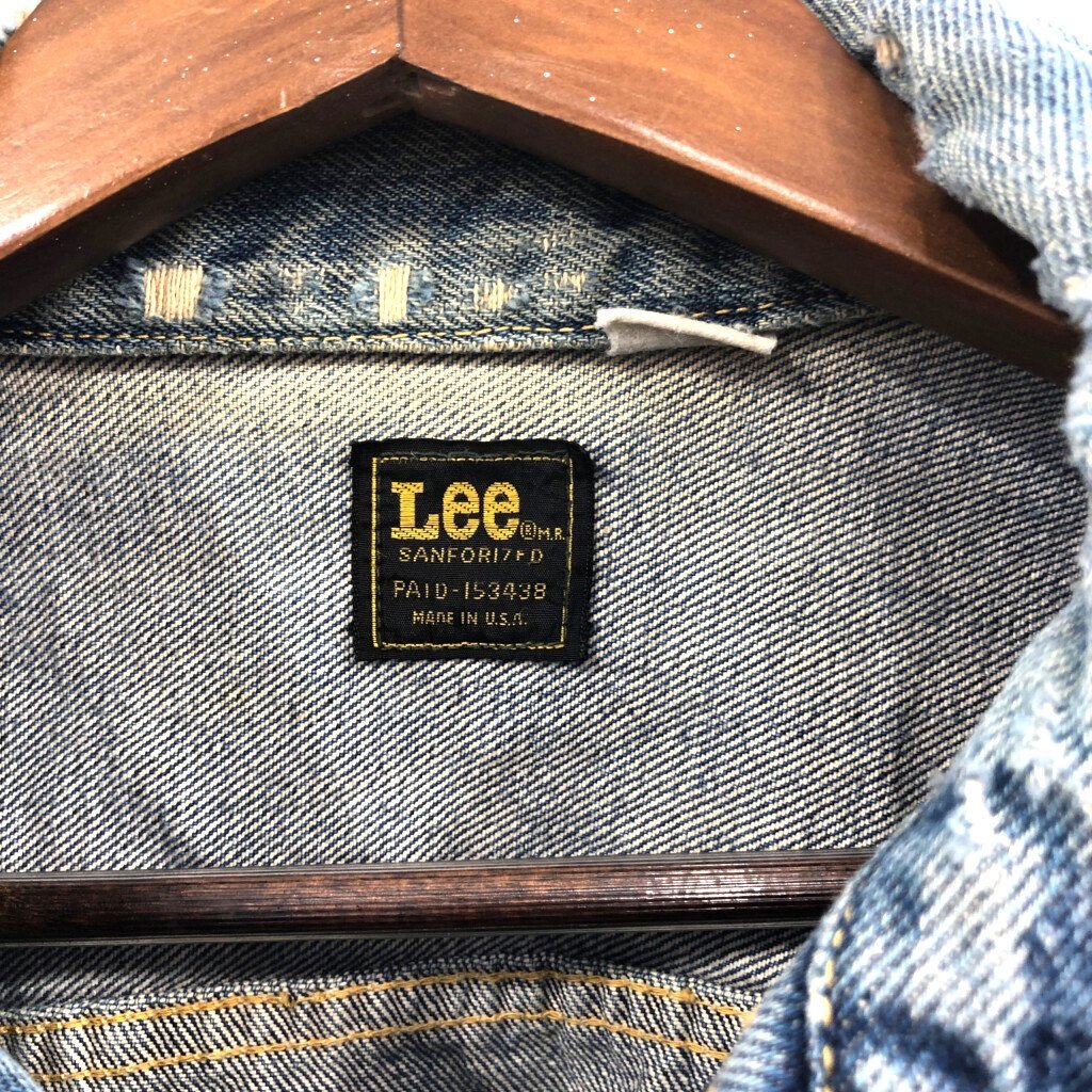 70年代 USA製 Lee リー PATD-153438 デニムジャケット アメカジ ヴィンテージ ブルー (メンズ M相当) 中古 古着 Q1732_画像8