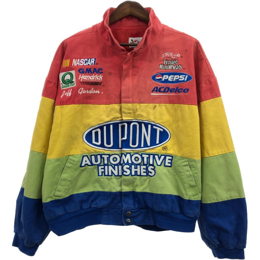 CHASE AUTHENTICS NASCAR ナスカー DUPONT コットン レーシングジャケット 大きいサイズ マルチカラー (メンズ XXL) 中古 古着 Q1796_画像1