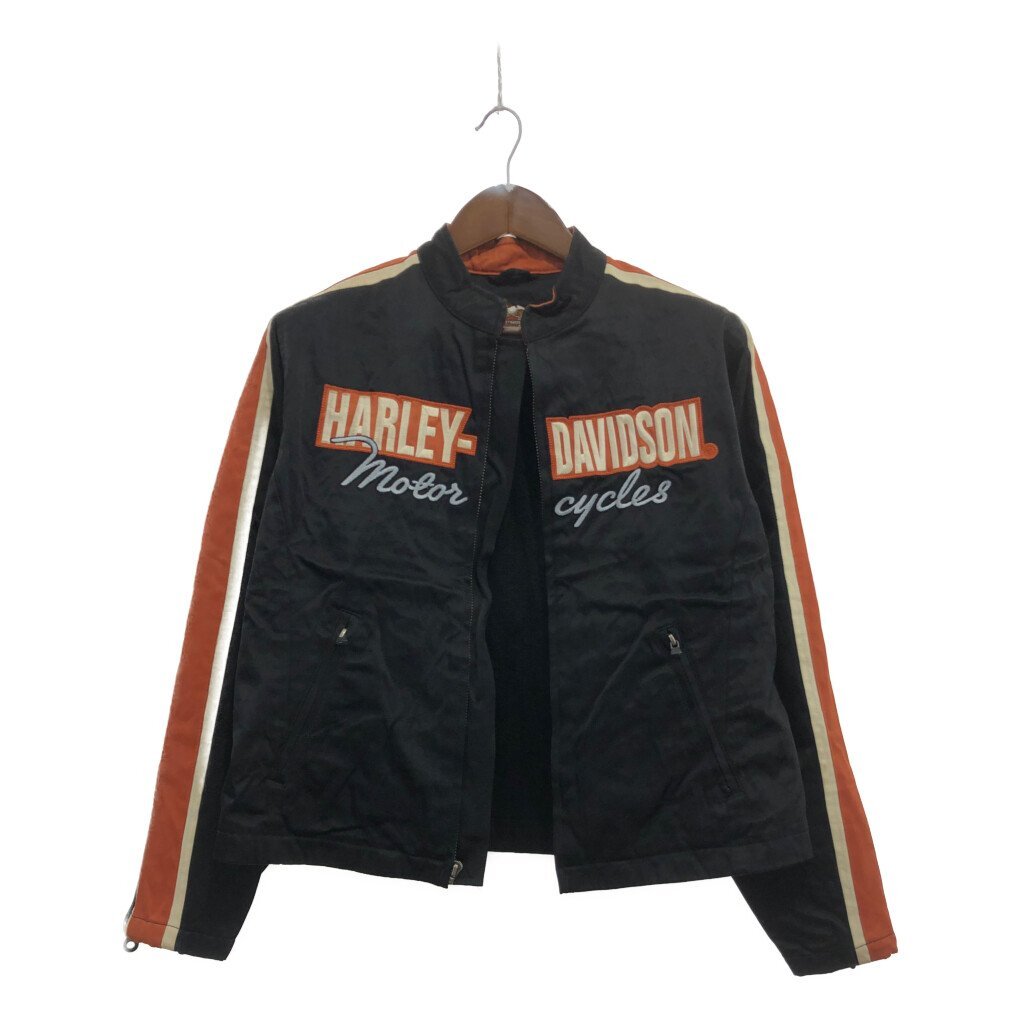 HARLEY DAVIDSON ハーレーダビッドソン レーシングジャケット バイク サーキット 走行用 ブラック (メンズ LARGE) Q0736 1円スタート_画像1