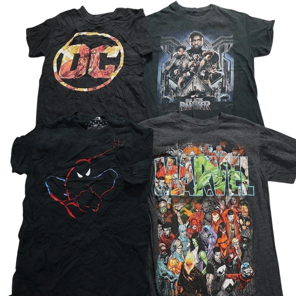 古着卸 まとめ売り マーベル DCコミック 半袖Tシャツ 16枚セット (メンズ S /M ) バットマン アイアンマン MS0122 1円スタートの画像1