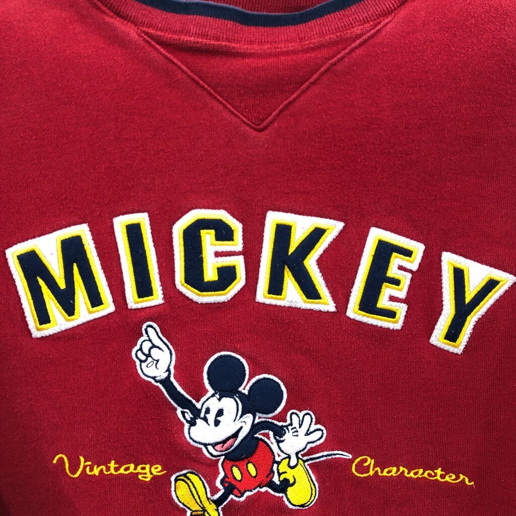 Disneyland ディズニーランド ミッキーマウス スウェット トレーナー キャラクター レッド (メンズ M) 中古 古着 Q2224_画像5