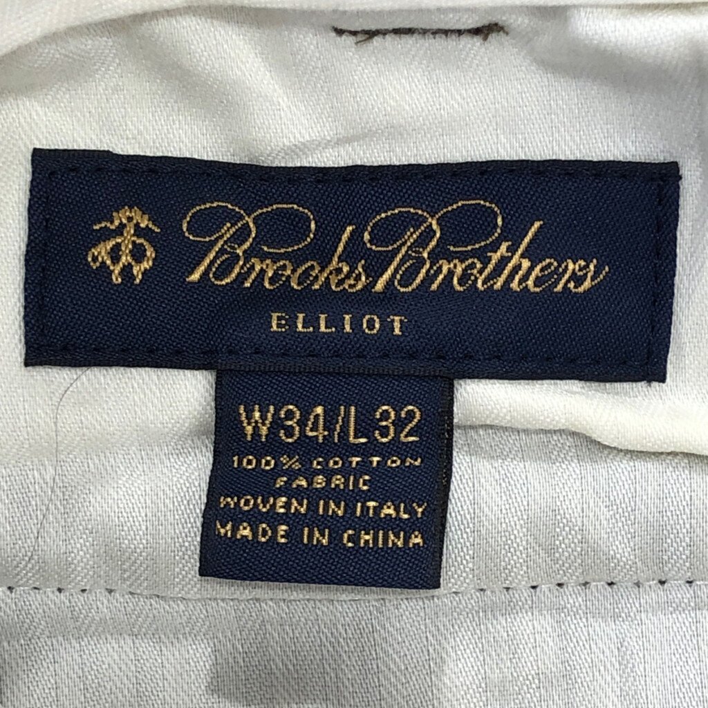 イタリア製 Brooks Brothers ブルックスブラザーズ 2タック チノパンツ カーキ (メンズ 34/32) 中古 古着 Q2240_画像6