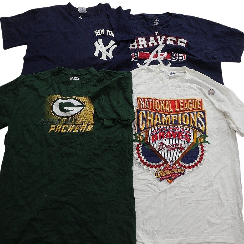 古着卸 まとめ売り プロチーム 半袖Tシャツ 15枚セット (メンズ XL /2XL ) MLB NFL ヤンキース パッカーズ MS1004_画像3