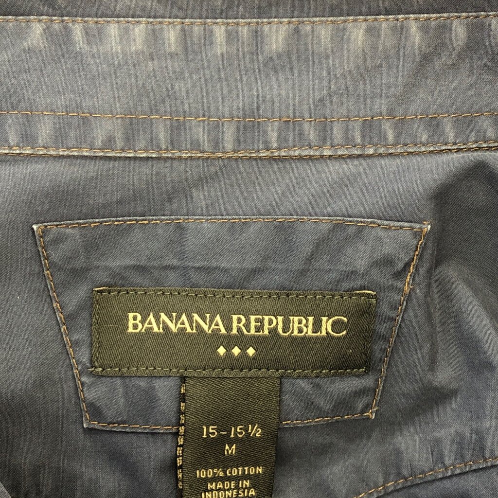 2000年代〜 Banana Republic バナナリパブリック ウエスタンシャツ アメカジ ブルー (メンズ M) 中古 古着 Q2299_画像6