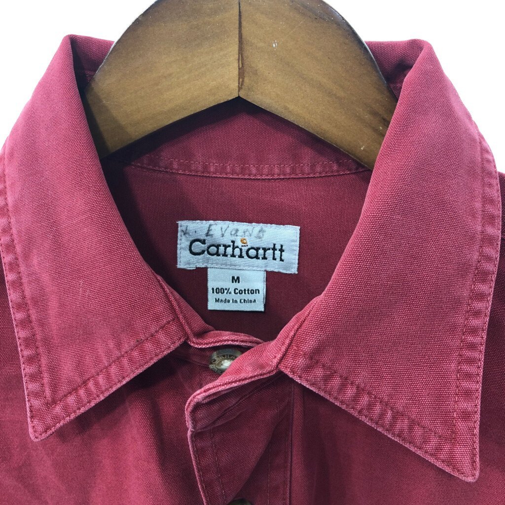 Carhartt カーハート コットン ワークシャツ レッド (メンズ M) 中古 古着 Q2324_画像5