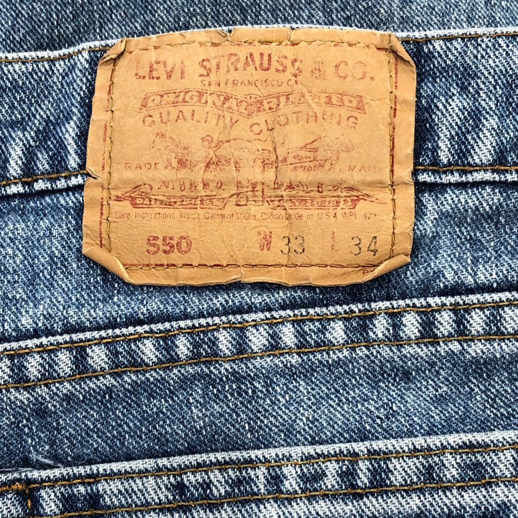 USA製 Levi's リーバイス 550 デニムパンツ アメカジ ブルー (メンズ W33 L34) 中古 古着 Q2451_画像7