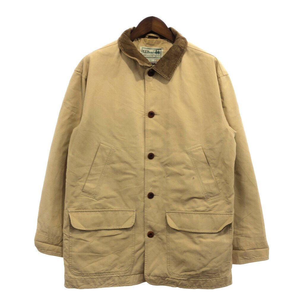 お歳暮 人気 オシャレ ベージュ アウトドア ハンティングジャケット エルエルビーン L.L.Bean (メンズ P8998 古着 中古 L) 男性用