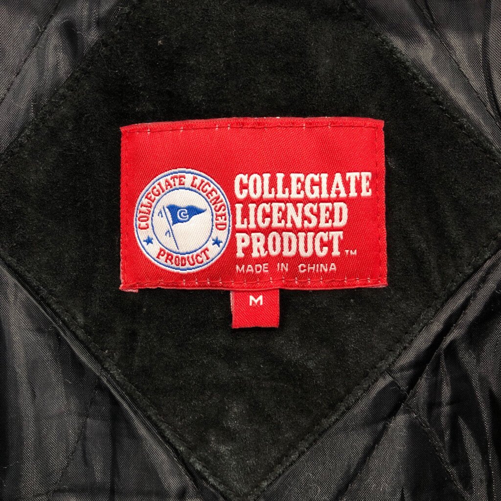 COLLEGIATE LICENSED PRODUCT オハイオ スエード レザージャケット カレッジ ブラック (メンズ M) 中古 古着 P9171_画像10