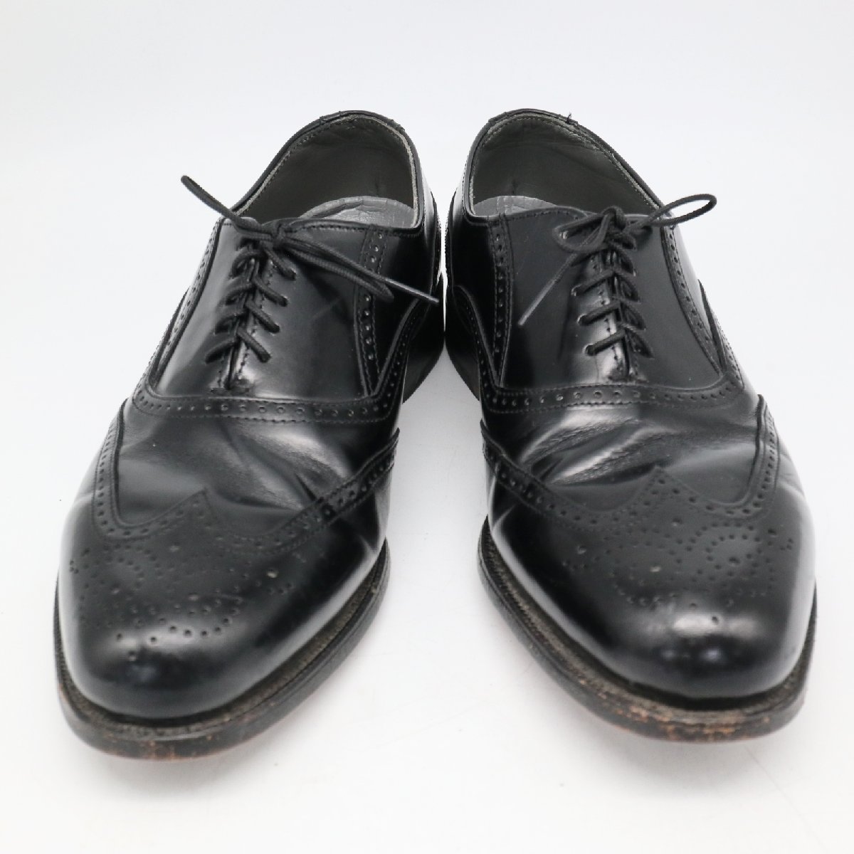 SALE/// USA製 Dexter 内羽根式 ウィングチップ 本革 レザー 革靴 レザーシューズ 通勤 ブラック ( メンズ 9M ≒ 27cm ) KA0118の画像1