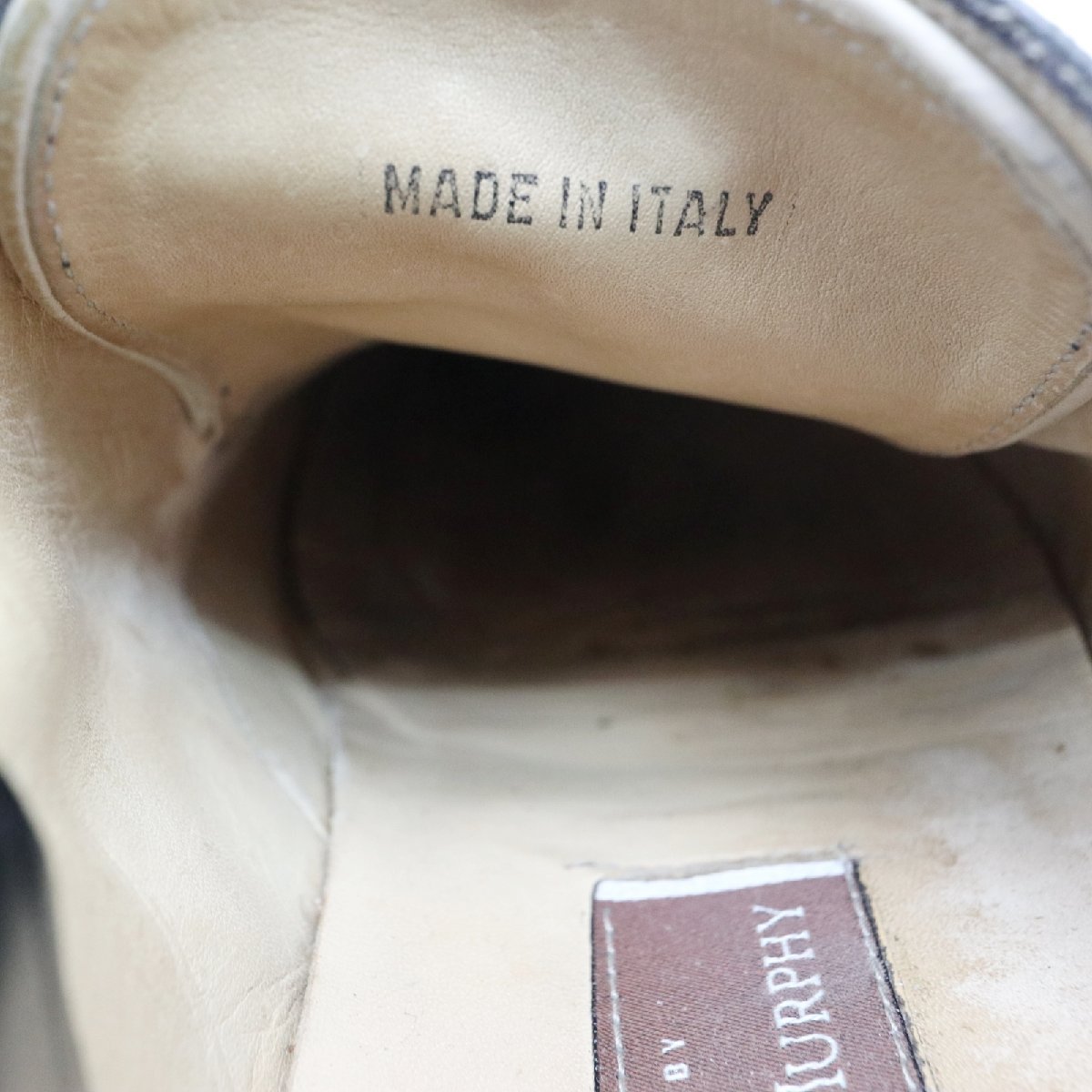 SALE/// イタリア製 JOHNSTON&MURPHY 外羽根式 Uチップ 本革 レザー 革靴 レザーシューズ ブラック ( メンズ 9.5 ≒ 27.5cm ) KA0058_画像9