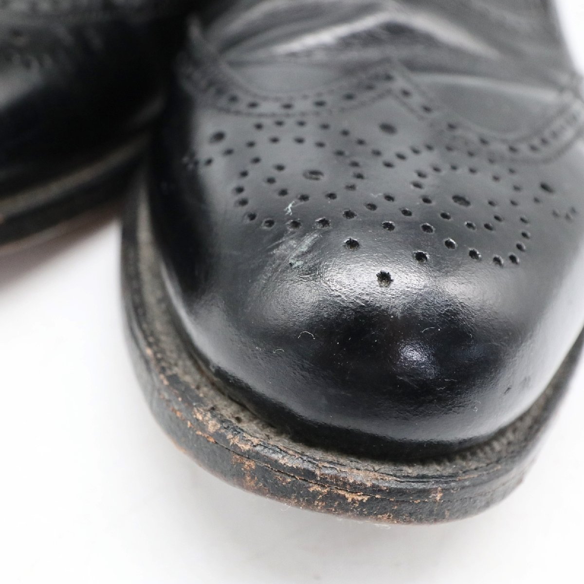 SALE/// USA製 Dexter 内羽根式 ウィングチップ 本革 レザー 革靴 レザーシューズ 通勤 ブラック ( メンズ 9M ≒ 27cm ) KA0118の画像7