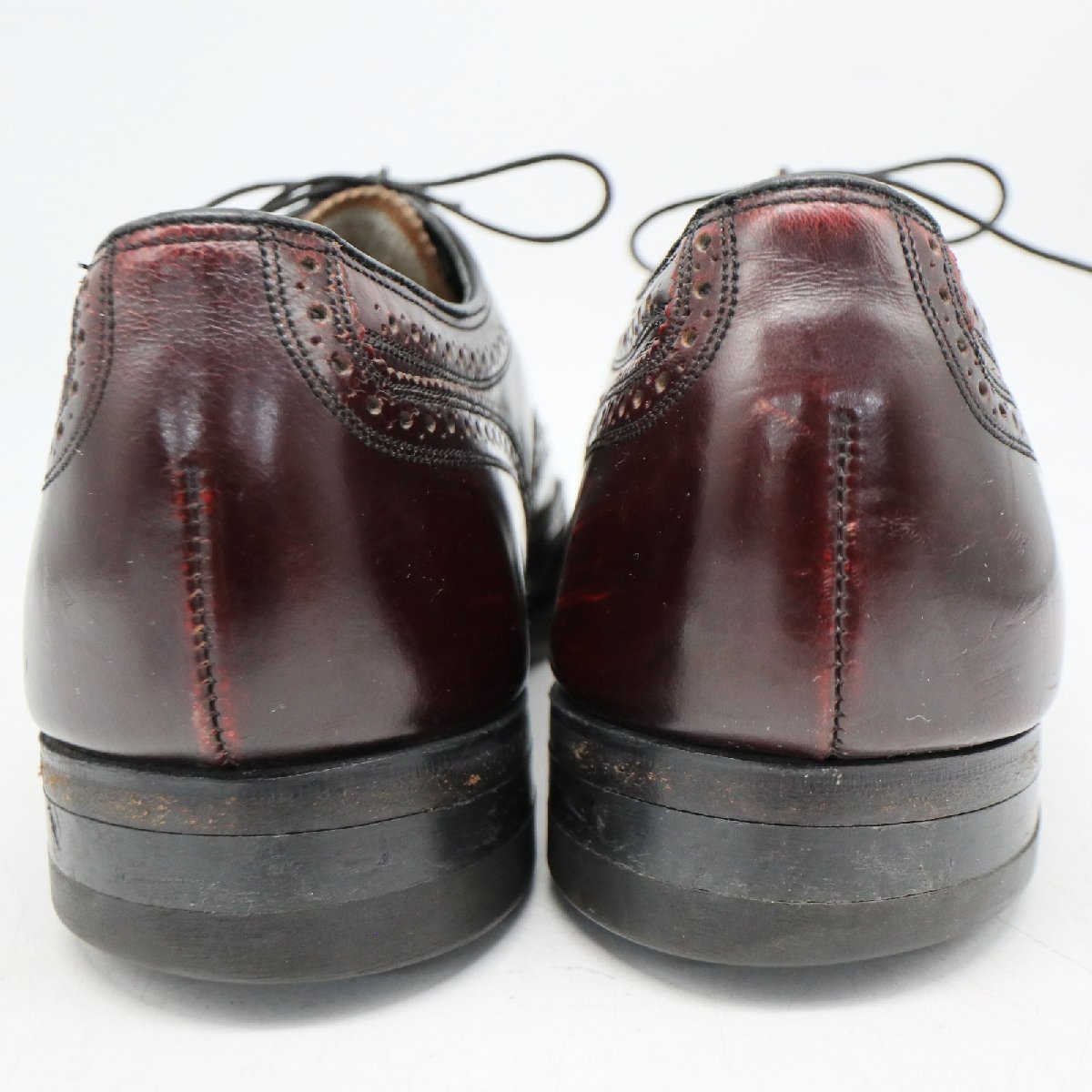 SALE/// 70-80年代 FLORSHEIM フローシャイム 内羽根式 ウィングチップ 本革 革靴 レッド ( メンズ 8 1/2 3E ≒ 26.5cm ) KA0215_画像4