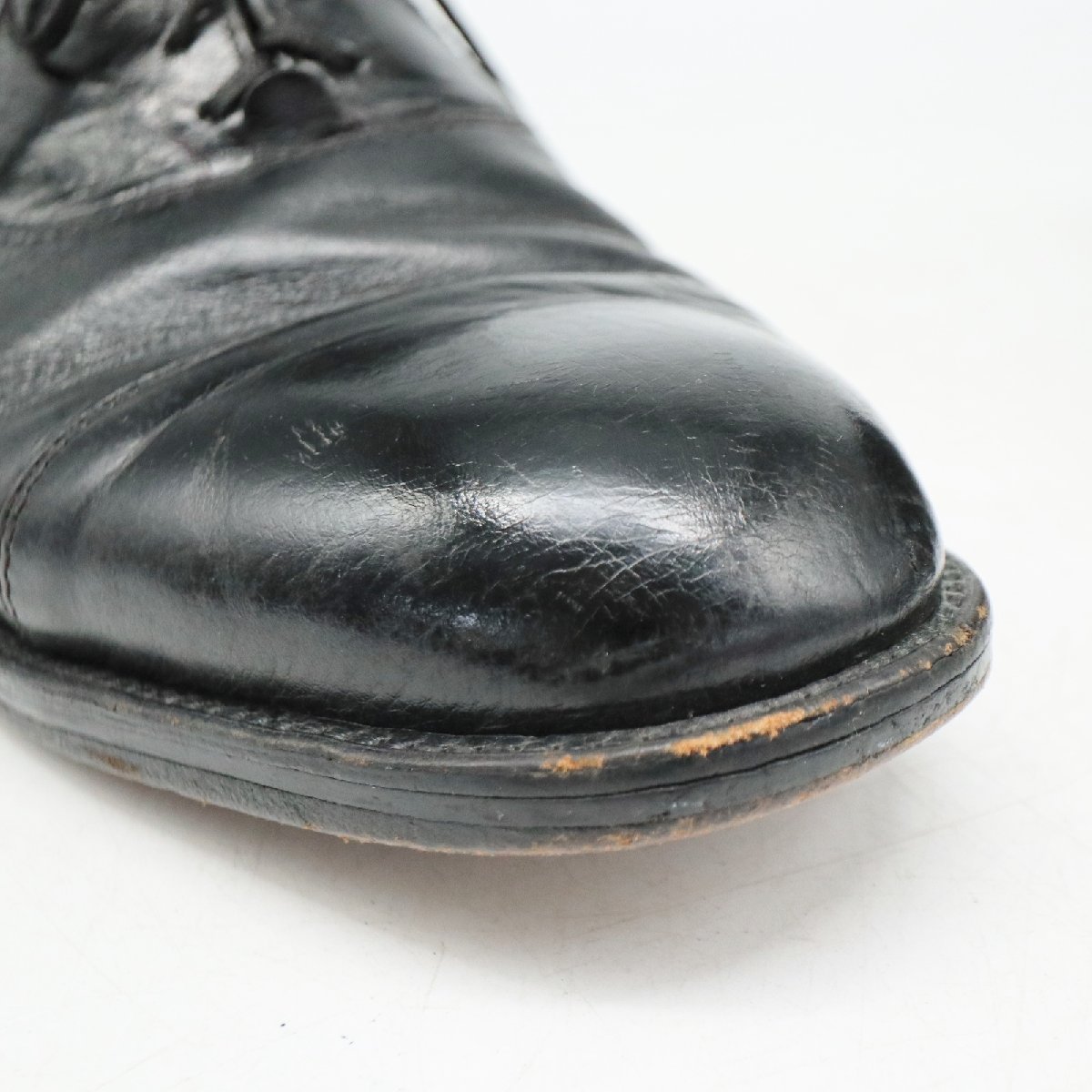 SALE/// Freeman 内羽根式 ストレートチップ 本革 レザー 革靴 レザーシューズ ブラック ( メンズ 8 EEE ≒ 26cm ) KA0173_画像6