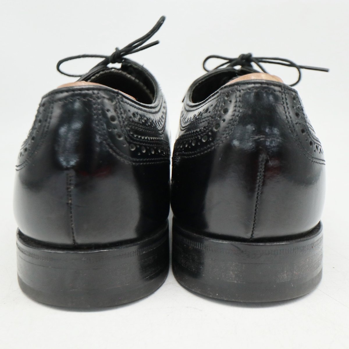 SALE/// FLORSHEIM フローシャイム 内羽根式 ウィングチップ 本革 レザー 革靴 ブラック ( メンズ 8 1/2 D ≒ 26.5cm ) KA0209_画像4