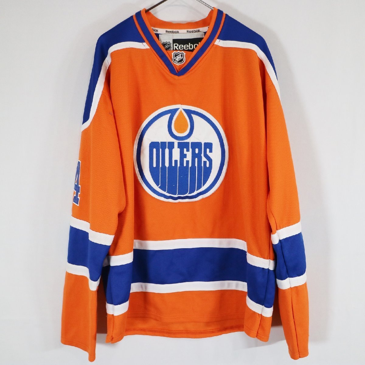 SALE///// Reebok リーボック エドモンド・オイラーズ ゲームシャツ NHL プロチーム ホッケー オレンジ ( メンズ 50 ) N3754の画像1