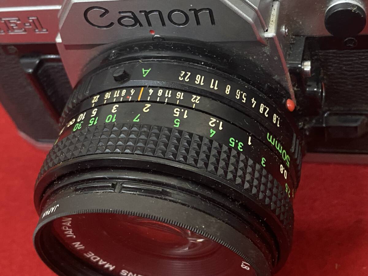 M-5829 【同梱不可】980円～ 現状品　Canon/キャノン　フィルムカメラ　AE-1　FD 50mm　1：1.8　レンジファインダー　カメラ　_画像9