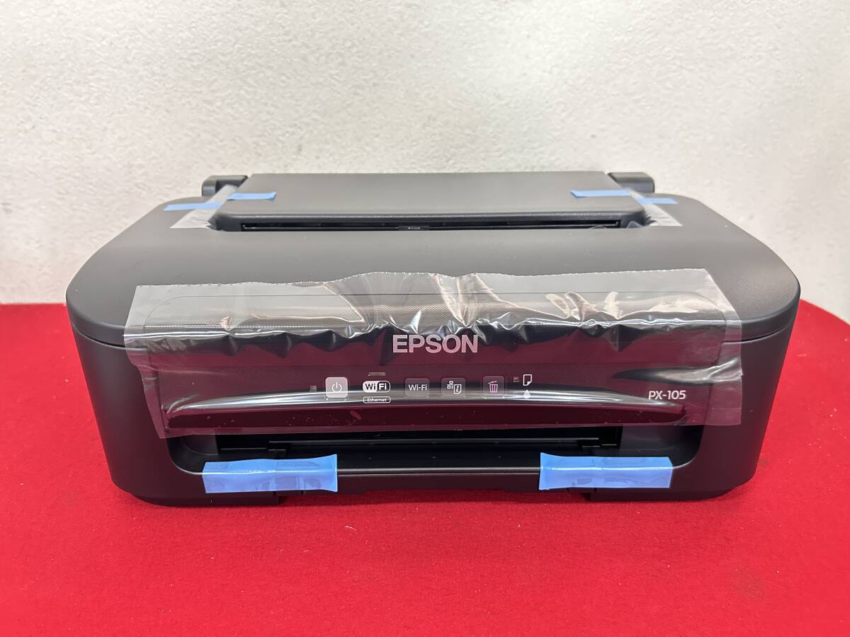 M-5833 【同梱不可】980円～ 未使用品　EPSON/エプソン　PX-105　カラープリンター　プリンター　ブラック　2021年製　通電OK　美品　_画像2