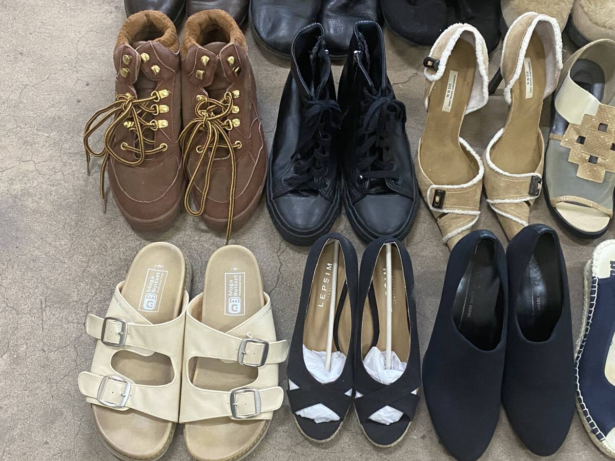 M-5887 [ including in a package un- possible ]980 jpy ~ present condition goods lady's shoes 20 pair summarize boots sneakers pumps sandals 23-23.5.M size 