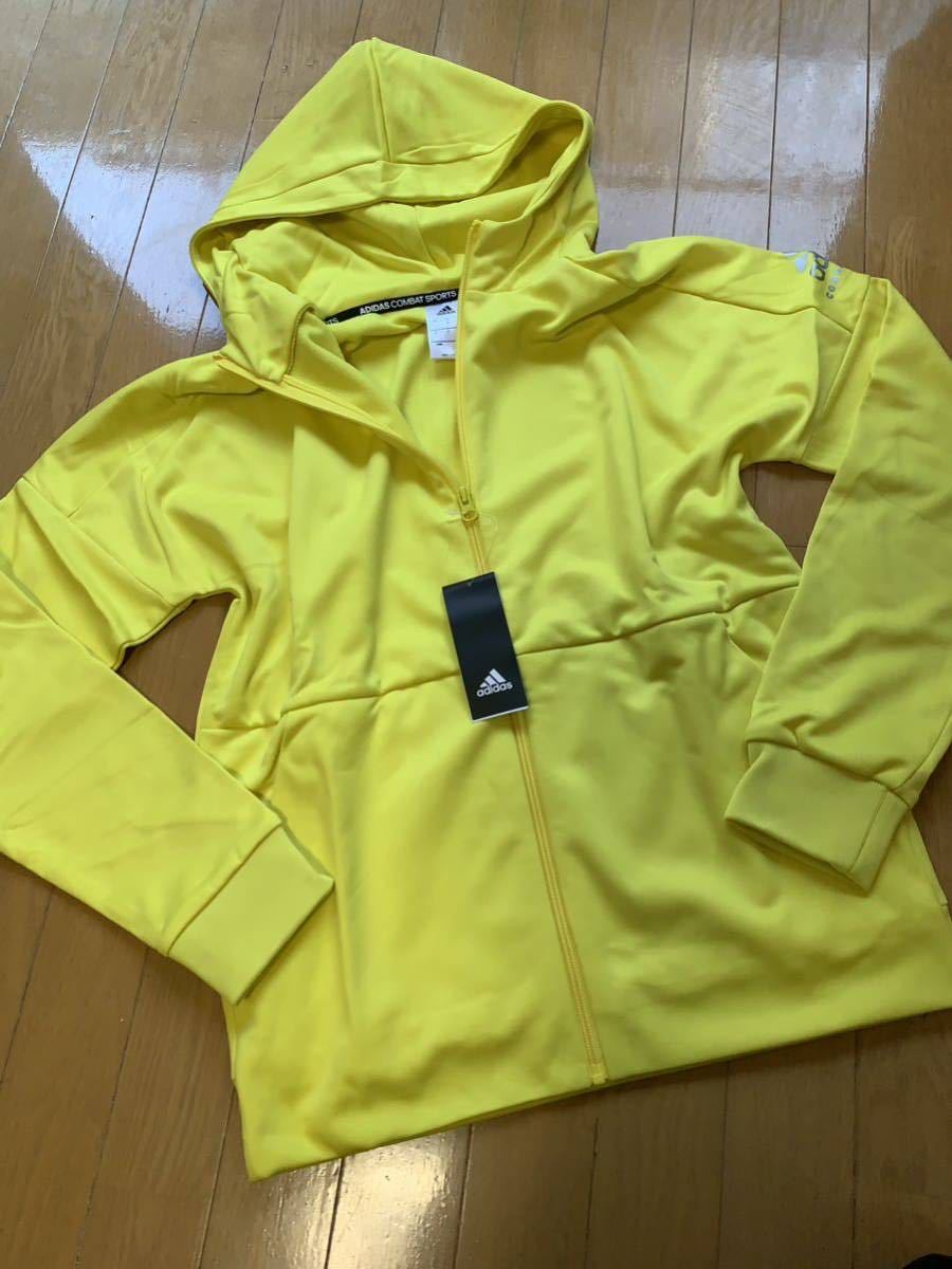 ★春先に♪【新品】【Ｌ】adidas(アディダス)裏地トリコットパーカーJKT【YEL】★_画像1