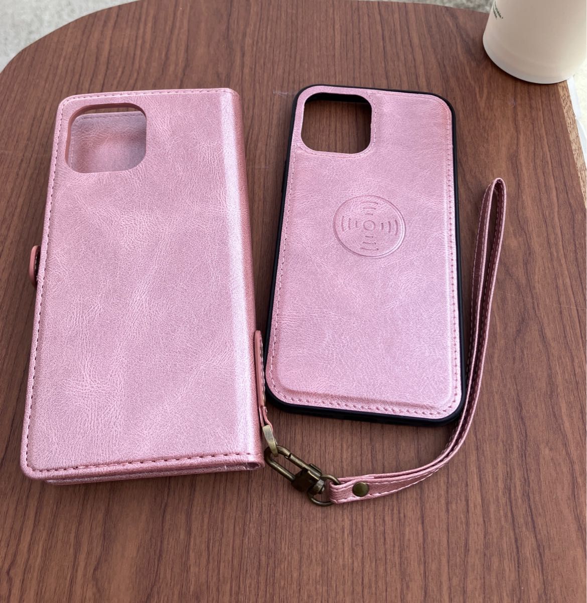 iPhone13 スマホカバー　手帳型　ピンク　多機能　新品　レザーフォン スマホケース　耐衝撃　韓国　人気　13 無地　春色