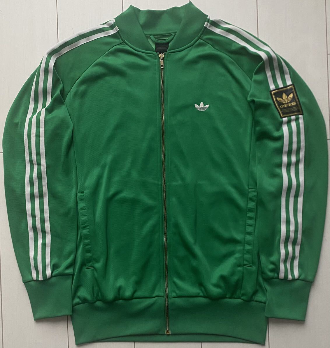 送料無料 美品 00s vintage ビンテージ adidas アディダス ジャージ トラック ジャケット トレフォイル GREEN グリーン 緑 ATP 復刻 80s XL