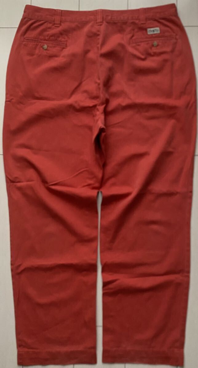 送料無料 美品 90s vintage POLO ラルフローレン CHINO PANTS ポロチノ チノパン チノ ツイル パンツ サーモン ピンク W38 L30 RRL country_画像3