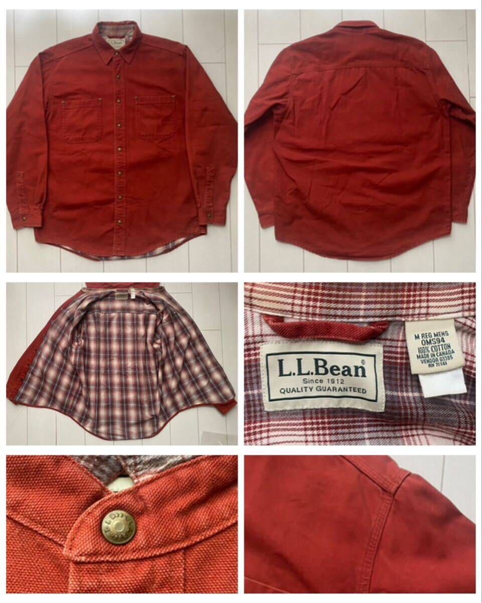 送料無料 美品 CANADA カナダ製 VINTAGE ビンテージ L.L.BEAN エルエルビーン DUCK ダック canvas キャンバス ワーク シャツ ジャケット XL