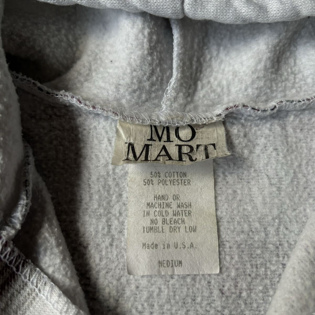 80s Mo Mart Hooded Cotton Polyester Sweat Ombre Shirt made in USA 80年代 スウェット フードシャツ オンブレチェック アメリカ製の画像6
