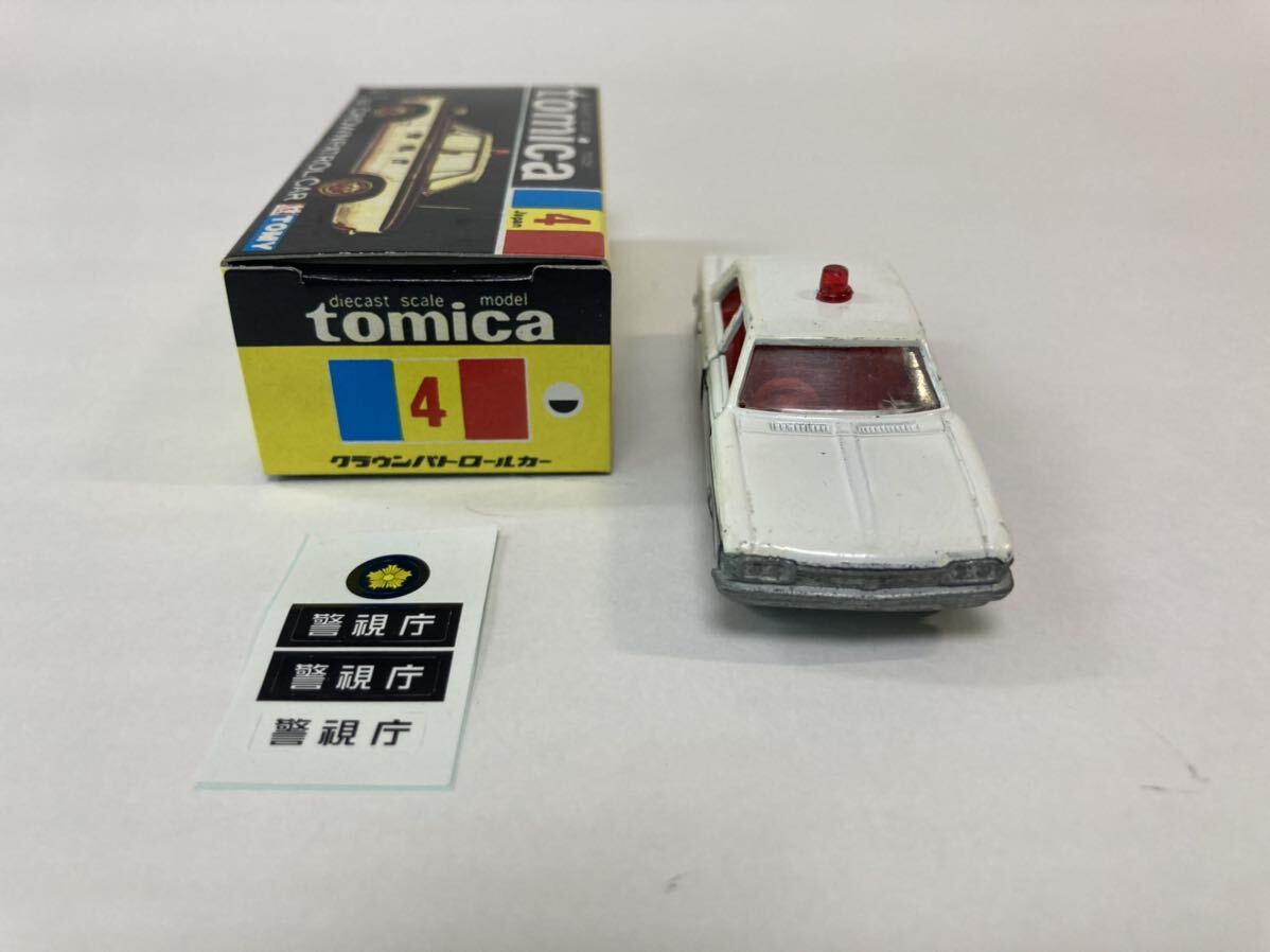 トミカ ミニカー No4 クラウン パトカー 1Aホイール おまけコピー箱＆シール付きの画像3