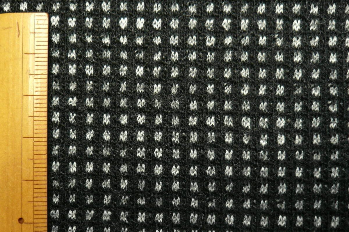 a956・ウール100%・黒/キナリ3m・圧縮ニット・接結・両面微起毛・ソフトジャケット・スカート・ワンピース・マントポンチョ_画像5